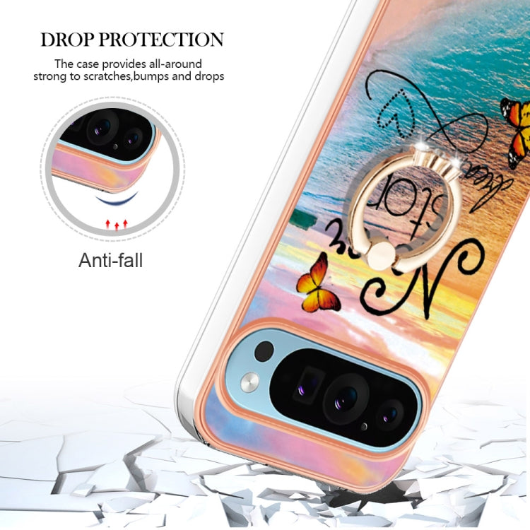 For Google Pixel 9 Pro XL Electroplating IMD TPU Phone Case with Ring(Dream Butterfly) - Google Cases by buy2fix | Online Shopping UK | buy2fix