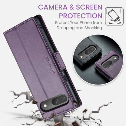 For Google Pixel 9 / 9 Pro CaseMe 023 Butterfly Buckle Litchi Texture RFID Anti-theft Leather Phone Case(Pearly Purple) - Google Cases by CaseMe | Online Shopping UK | buy2fix