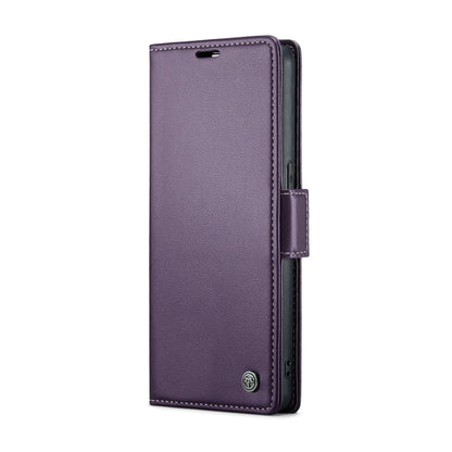 For OPPO Reno7 4G Indonesia/F21 Pro 4G/Reno8 4G CaseMe 023 Butterfly Buckle Litchi Texture RFID Anti-theft Leather Phone Case(Pearly Purple) - OPPO Cases by CaseMe | Online Shopping UK | buy2fix