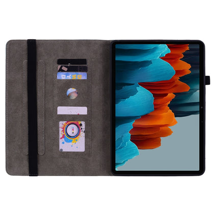 For Samsung Galaxy Tab S9 Butterfly Rose Embossed Leather Tablet Case(Dark Blue) - Galaxy Tab S9 Cases by buy2fix | Online Shopping UK | buy2fix