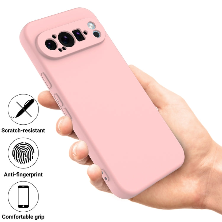 For Google Pixel 9 Pro XL Pure Color Liquid Silicone Shockproof Phone Case(Pink) - Google Cases by buy2fix | Online Shopping UK | buy2fix