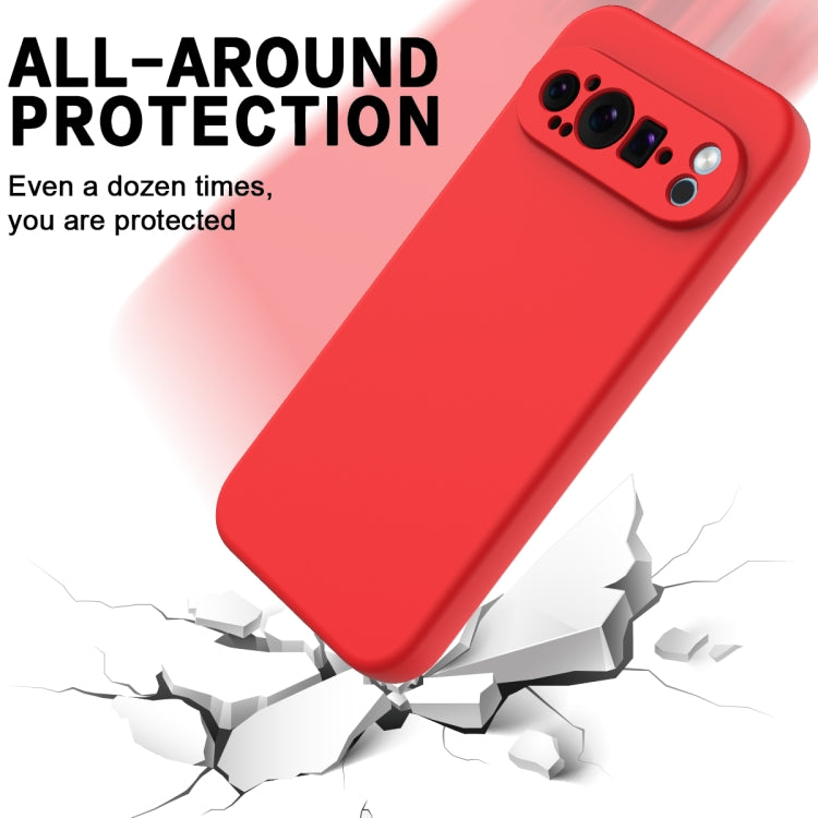 For Google Pixel 9 Pro XL Pure Color Liquid Silicone Shockproof Phone Case(Red) - Google Cases by buy2fix | Online Shopping UK | buy2fix