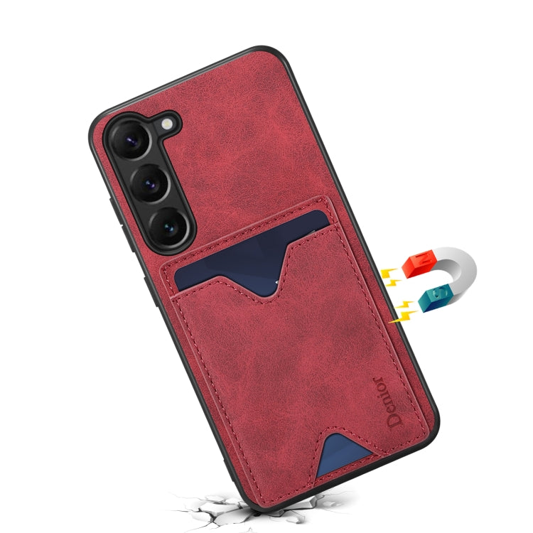 For Samsung Galaxy S24+ 5G Denior PU Back Cover Card Slot Holder Phone Case(Red) - Galaxy S24+ 5G Cases by Denior | Online Shopping UK | buy2fix