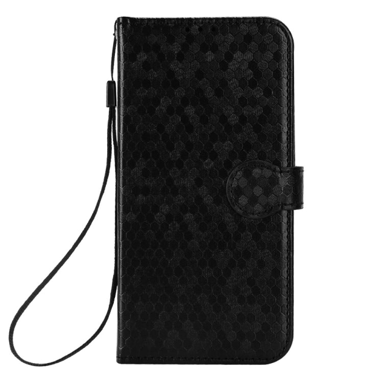 For Google Pixel 9 Pro Honeycomb Dot Texture Leather Phone Case(Black) - Google Cases by buy2fix | Online Shopping UK | buy2fix