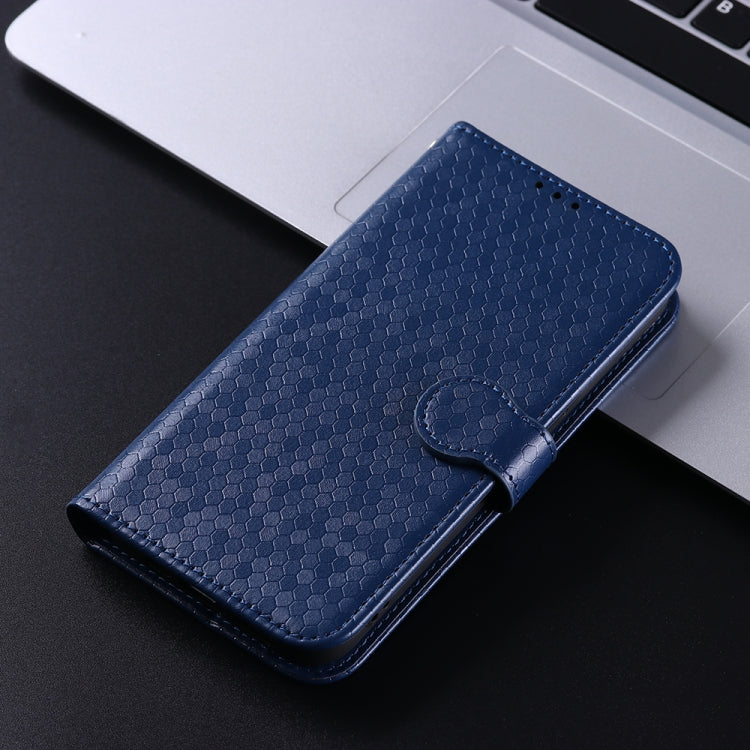 For Google Pixel 9 Pro XL Honeycomb Dot Texture Leather Phone Case(Blue) - Google Cases by buy2fix | Online Shopping UK | buy2fix