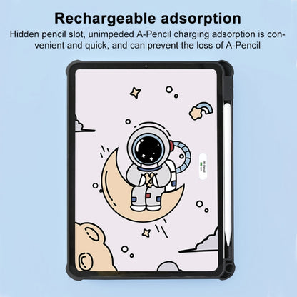 For iPad Air 11 2024 / iPad Pro 11 3-Fold 360 Rotation Painted Leather Smart Tablet Case(Astronaut) - iPad Pro 11 (2022/2021) Cases by buy2fix | Online Shopping UK | buy2fix