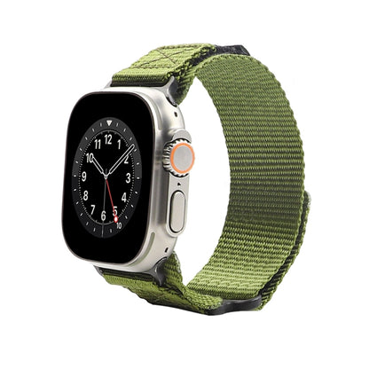 Nylon Two Section Watch Band For Apple Watch Ultra 49mm(Dark Green) - Watch Bands by buy2fix | Online Shopping UK | buy2fix