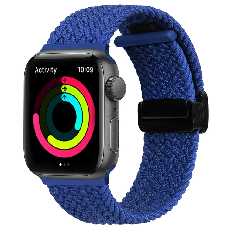 Magnetic Fold Clasp Woven Watch Band For Apple Watch 8 41mm(Blue) - Watch Bands by buy2fix | Online Shopping UK | buy2fix