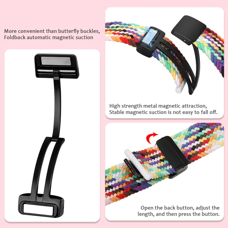 Magnetic Fold Clasp Woven Watch Band For Apple Watch SE 2023 44mm(Starlight Color) - Watch Bands by buy2fix | Online Shopping UK | buy2fix