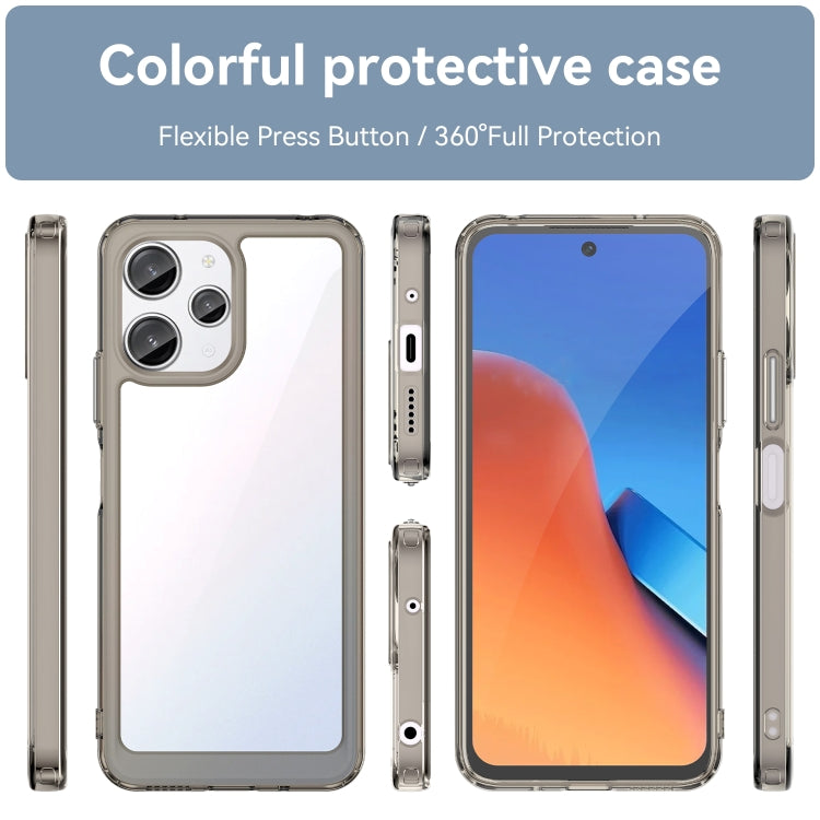 For Xiaomi Redmi 12R Colorful Series Acrylic Hybrid TPU Phone Case(Transparent Grey) - Xiaomi Cases by buy2fix | Online Shopping UK | buy2fix