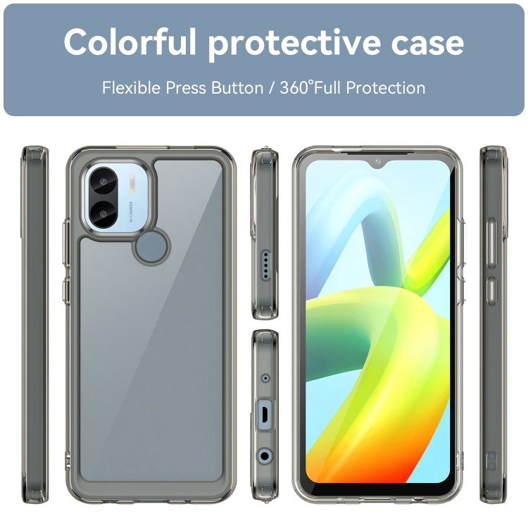 For Xiaomi Redmi A1+ Colorful Series Acrylic Hybrid TPU Phone Case(Transparent Grey) - Xiaomi Cases by buy2fix | Online Shopping UK | buy2fix