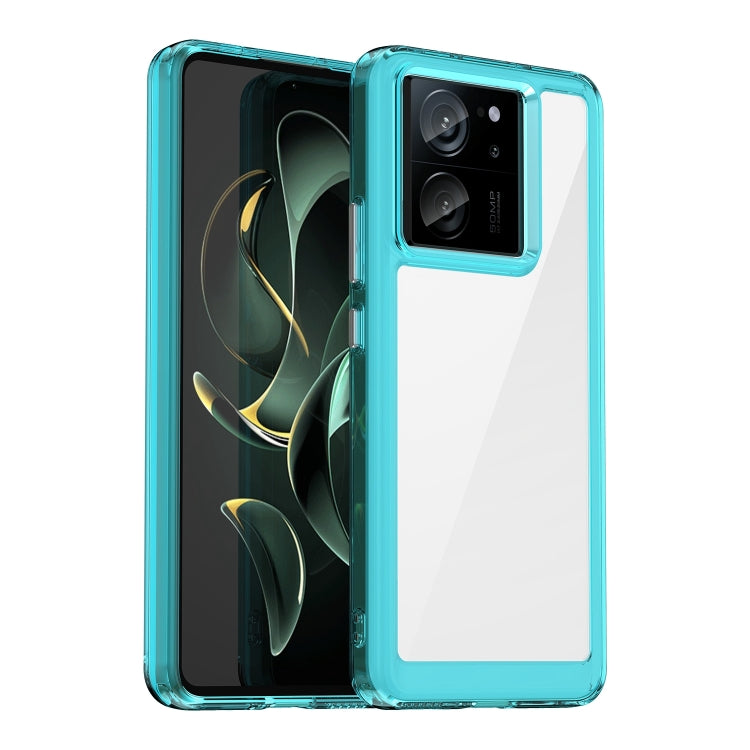 For Xiaomi 13T Pro Colorful Series Acrylic Hybrid TPU Phone Case(Transparent Blue) - Xiaomi Cases by buy2fix | Online Shopping UK | buy2fix