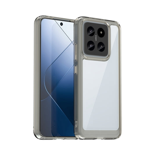 For Xiaomi 14 Pro Colorful Series Acrylic Hybrid TPU Phone Case(Transparent Grey) - 14 Pro Cases by buy2fix | Online Shopping UK | buy2fix