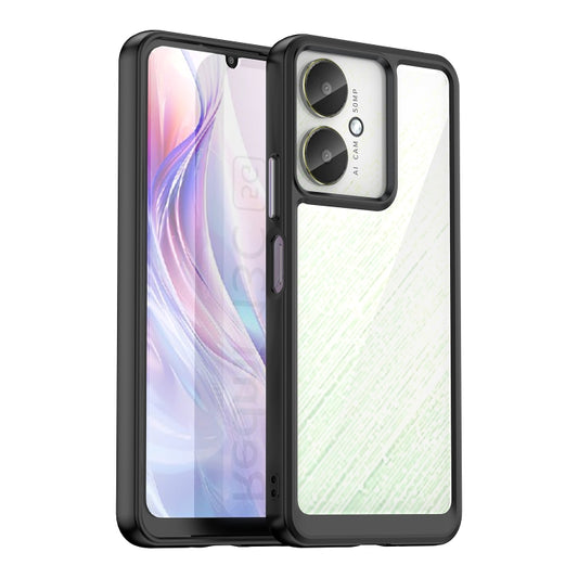 For Xiaomi Poco M6 Colorful Series Acrylic Hybrid TPU Phone Case(Black) - Xiaomi Cases by buy2fix | Online Shopping UK | buy2fix