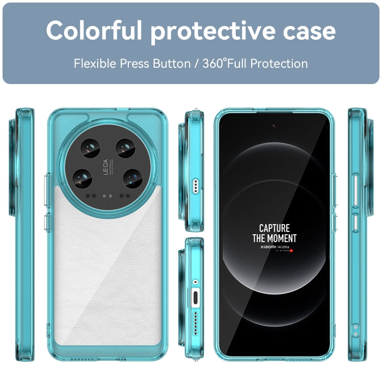 For Xiaomi 14 Ultra Colorful Series Acrylic Hybrid TPU Phone Case(Transparent Blue) - 14 Ultra Cases by buy2fix | Online Shopping UK | buy2fix