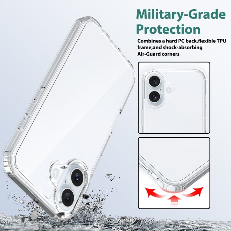 For iPhone 16 Scratchproof Acrylic TPU Phone Case(Transparent) - iPhone 16 Cases by buy2fix | Online Shopping UK | buy2fix