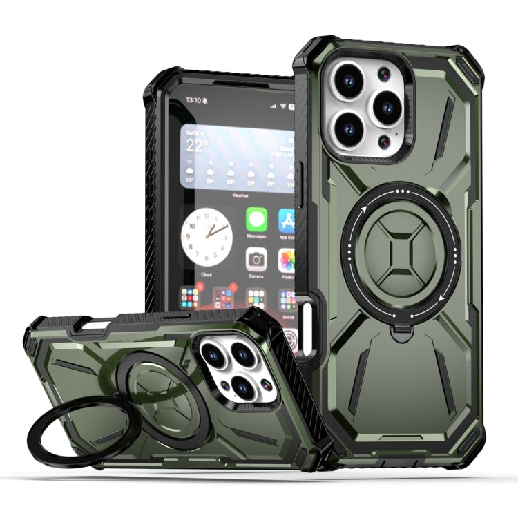 For iPhone 16 Pro Max Armor Series Holder Phone Case(Army Green) - iPhone 16 Pro Max Cases by buy2fix | Online Shopping UK | buy2fix