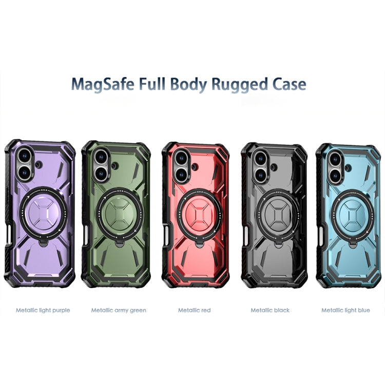 For iPhone 16 Plus Armor Series Holder Phone Case(Light Purple) - iPhone 16 Plus Cases by buy2fix | Online Shopping UK | buy2fix