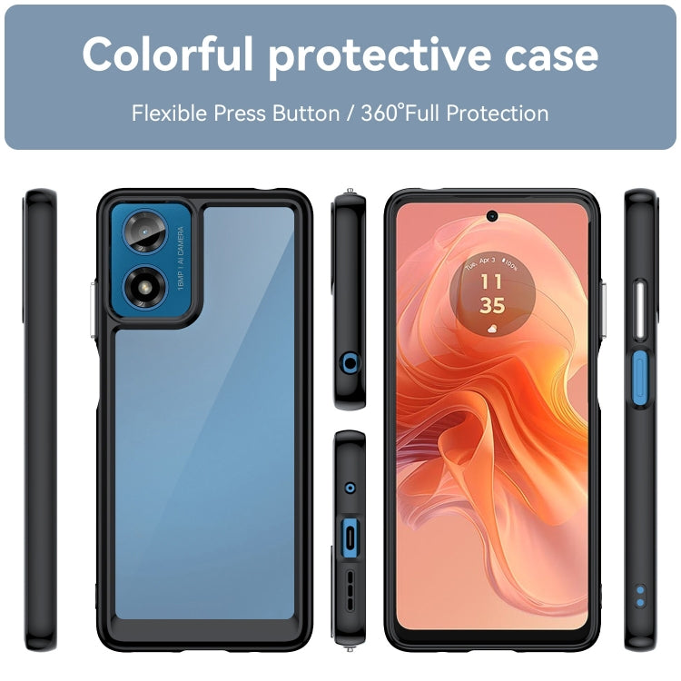 For Motorola Moto G24 Colorful Series Acrylic Hybrid TPU Phone Case(Black) - Motorola Cases by buy2fix | Online Shopping UK | buy2fix