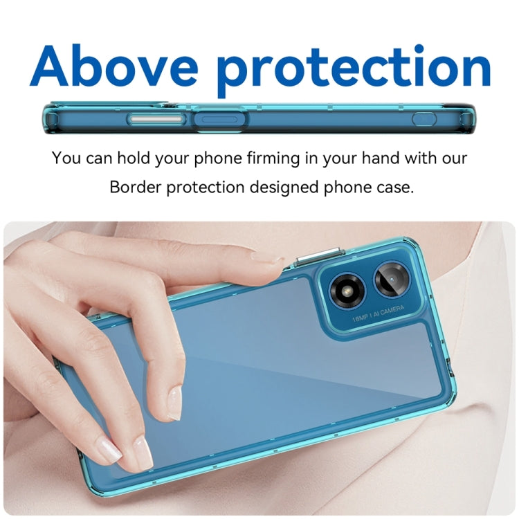 For Motorola Moto G24 Power Colorful Series Acrylic Hybrid TPU Phone Case(Transparent Blue) - Motorola Cases by buy2fix | Online Shopping UK | buy2fix