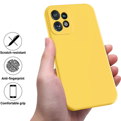 For Motorola Edge 40 Pro/Edge+ 2023/X40 Pure Color Liquid Silicone Shockproof Phone Case(Yellow) - Motorola Cases by buy2fix | Online Shopping UK | buy2fix