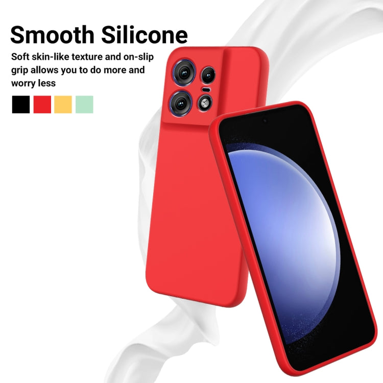 For Motorola Edge 50 Pro Pure Color Liquid Silicone Shockproof Phone Case(Red) - Motorola Cases by buy2fix | Online Shopping UK | buy2fix