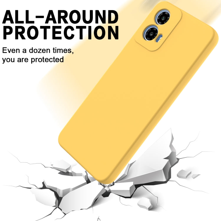 For Motorola Moto G Power 2024 Pure Color Liquid Silicone Shockproof Phone Case(Yellow) - Motorola Cases by buy2fix | Online Shopping UK | buy2fix