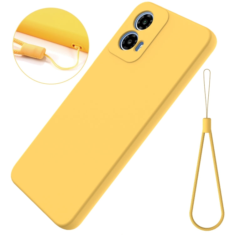 For Motorola Moto G Power 2024 Pure Color Liquid Silicone Shockproof Phone Case(Yellow) - Motorola Cases by buy2fix | Online Shopping UK | buy2fix