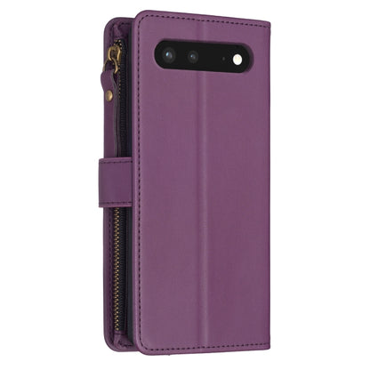 For Google Pixel 7 9 Card Slots Zipper Wallet Leather Flip Phone Case(Dark Purple) - Google Cases by buy2fix | Online Shopping UK | buy2fix