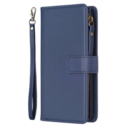 For Google Pixel 8 Pro 9 Card Slots Zipper Wallet Leather Flip Phone Case(Blue) - Google Cases by buy2fix | Online Shopping UK | buy2fix