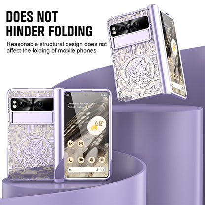 For Google Pixel Fold Mechanical Legend Integrated Electroplating All-inclusive Phone Case(Purple) - Google Cases by buy2fix | Online Shopping UK | buy2fix