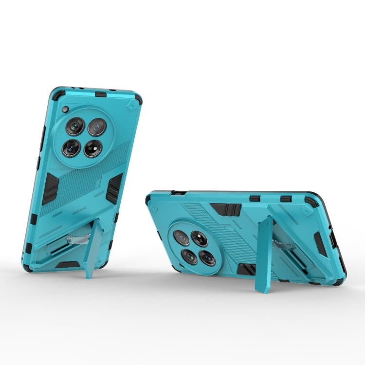 For OnePlus 12 5G Punk Armor 2 in 1 PC + TPU Phone Case with Holder(Blue) - OnePlus Cases by buy2fix | Online Shopping UK | buy2fix