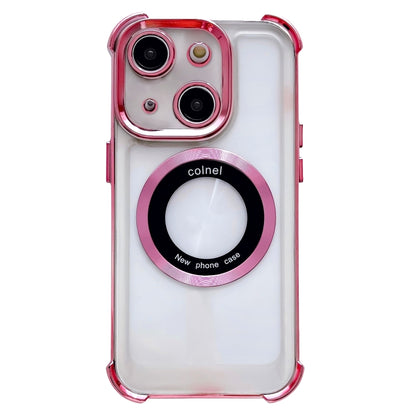 For iPhone 14 Plus 6D Electroplating Armor Magsafe Phone Case(Pink) - iPhone 14 Plus Cases by buy2fix | Online Shopping UK | buy2fix