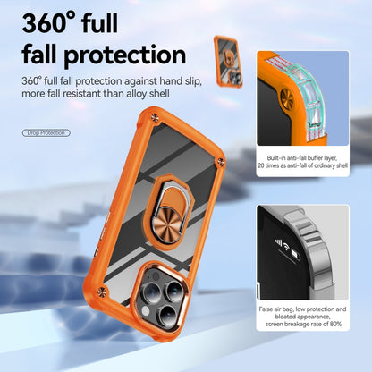 For iPhone 16 Pro Max TPU + PC Lens Protection Phone Case with Ring Holder(Orange) - iPhone 16 Pro Max Cases by buy2fix | Online Shopping UK | buy2fix