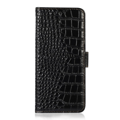 For iPhone 16 Pro Crocodile Top Layer Cowhide Leather Phone Case(Black) - iPhone 16 Pro Cases by buy2fix | Online Shopping UK | buy2fix