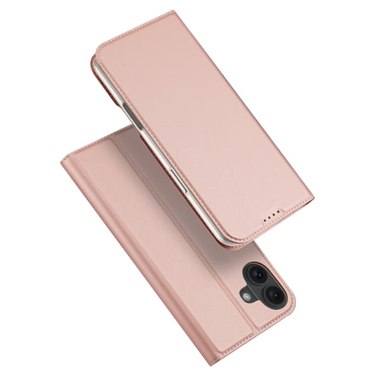 For iPhone 16 DUX DUCIS Skin Pro Series Flip Leather Phone Case(Rose Gold) - iPhone 16 Cases by DUX DUCIS | Online Shopping UK | buy2fix