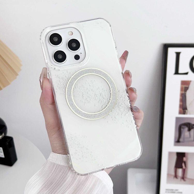 For iPhone 15 Pro Dual-side IMD Marble Magsafe Phone Case(White) - iPhone 15 Pro Cases by buy2fix | Online Shopping UK | buy2fix