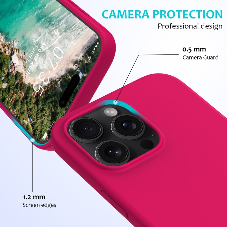 For iPhone 16 Pro Solid Color Silicone Phone Case(Rose Red) - More iPhone Cases by buy2fix | Online Shopping UK | buy2fix