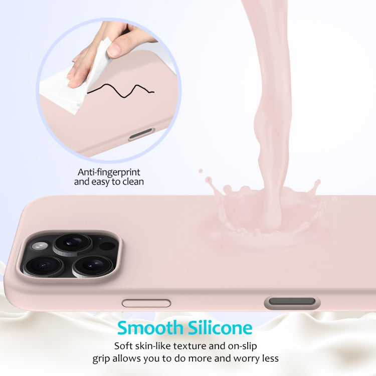 For iPhone 16 Pro Solid Color Silicone Phone Case(Sand Pink) - More iPhone Cases by buy2fix | Online Shopping UK | buy2fix