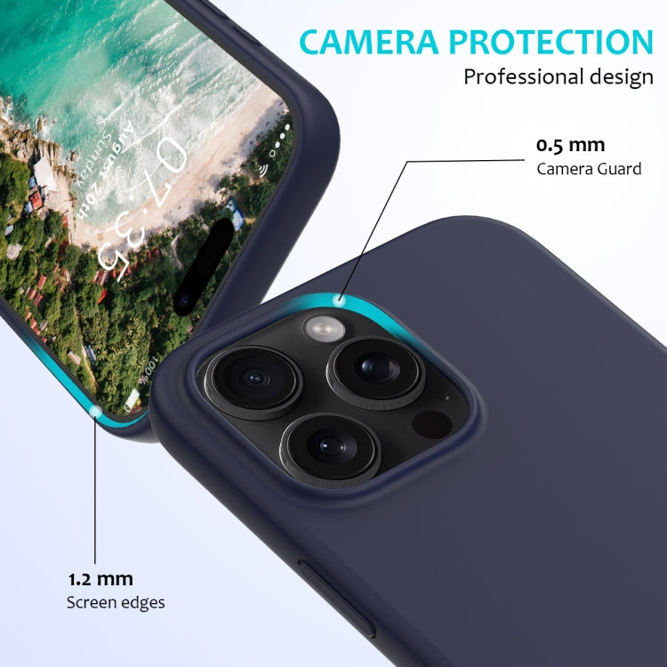 For iPhone 16 Pro Solid Color Silicone Phone Case(Midnight Blue) - More iPhone Cases by buy2fix | Online Shopping UK | buy2fix