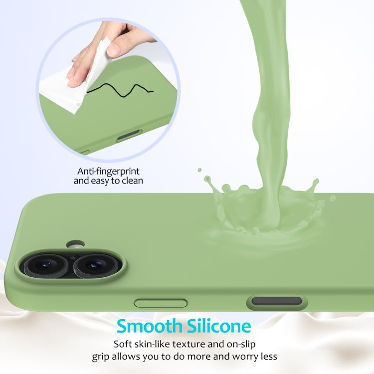 For iPhone 16 Plus Solid Color Silicone Phone Case(Mint Green) - More iPhone Cases by buy2fix | Online Shopping UK | buy2fix