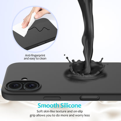 For iPhone 16 Solid Color Silicone Phone Case(Black) - More iPhone Cases by buy2fix | Online Shopping UK | buy2fix