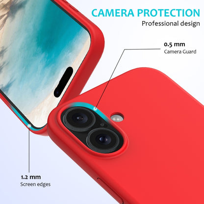 For iPhone 16 Solid Color Silicone Phone Case(Red) - More iPhone Cases by buy2fix | Online Shopping UK | buy2fix