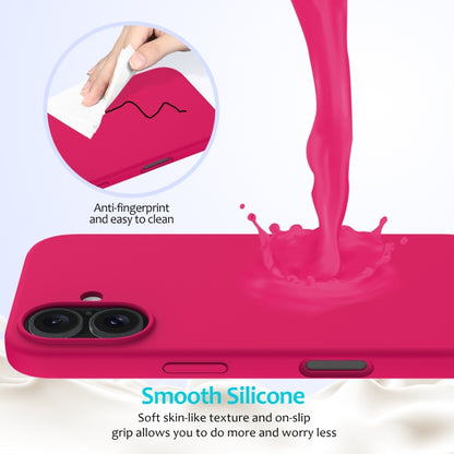 For iPhone 16 Solid Color Silicone Phone Case(Rose Red) - More iPhone Cases by buy2fix | Online Shopping UK | buy2fix