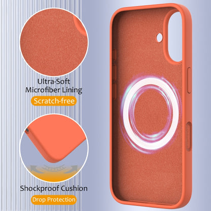 For iPhone 16 Plus Shockproof Silicone Magsafe Phone Case(Gold Orange) - iPhone 16 Plus Cases by buy2fix | Online Shopping UK | buy2fix