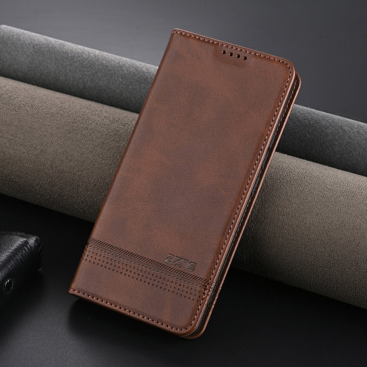 For Xiaomi 14 Ultra AZNS Magnetic Calf Texture Flip Leather Phone Case(Dark Brown) - 14 Ultra Cases by AZNS | Online Shopping UK | buy2fix