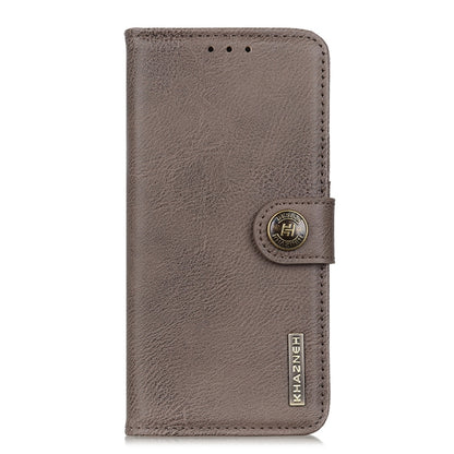 For iPhone 16 Pro KHAZNEH Cowhide Texture Horizontal Flip Leather Phone Case(Khaki) - iPhone 16 Pro Cases by buy2fix | Online Shopping UK | buy2fix