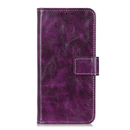 For iPhone 16 Retro Crazy Horse Texture Horizontal Flip Leather Phone Case(Purple) - iPhone 16 Cases by buy2fix | Online Shopping UK | buy2fix