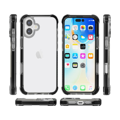 For iPhone 16 Plus Four-corner Shockproof TPU + Acrylic Phone Case(Black) - iPhone 16 Plus Cases by buy2fix | Online Shopping UK | buy2fix