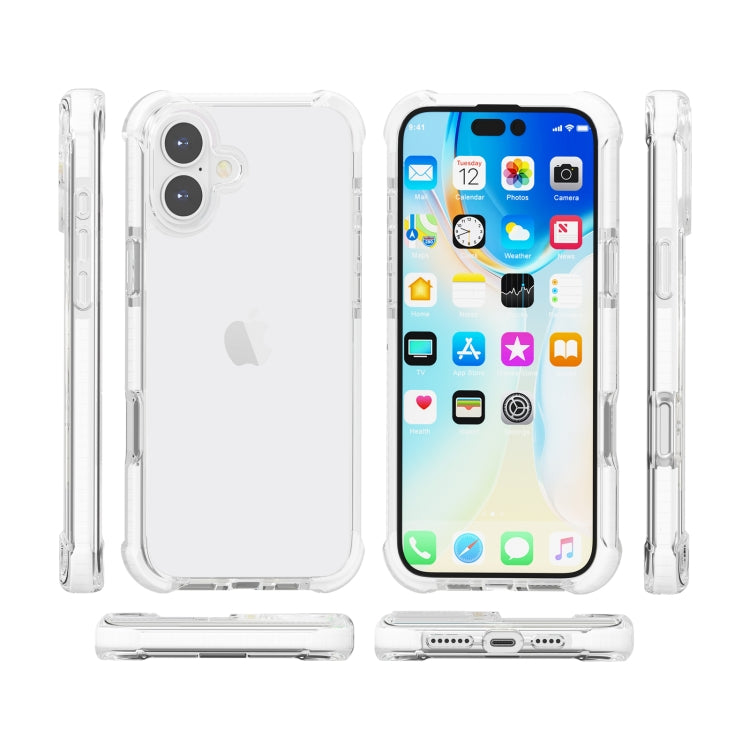 For iPhone 16 Plus Four-corner Shockproof TPU + Acrylic Phone Case(Transparent) - iPhone 16 Plus Cases by buy2fix | Online Shopping UK | buy2fix